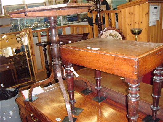 Victorian mahog bidet & Octoganl tripod table(-)